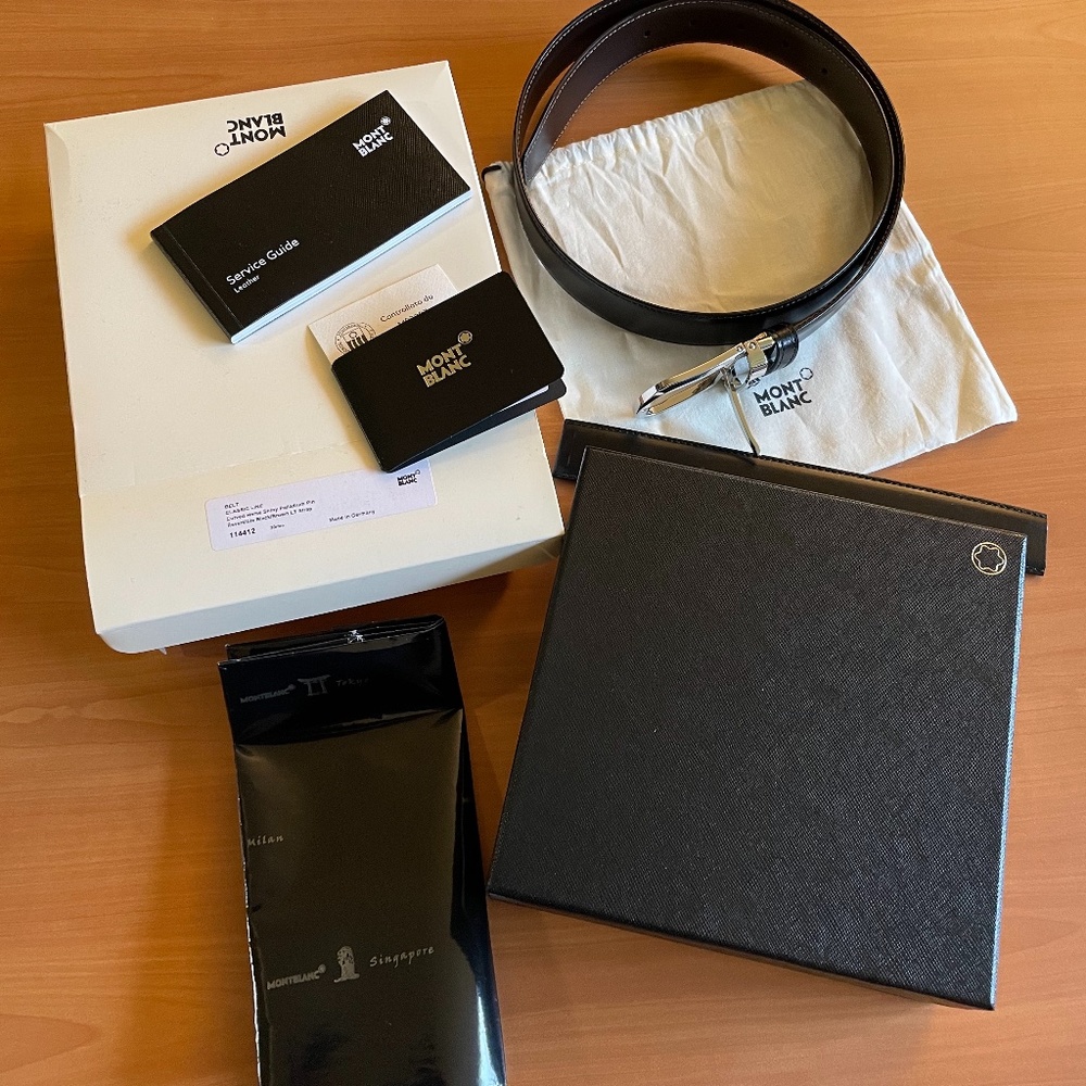 Montblanc Black/Brown Reversible cut to size Belt